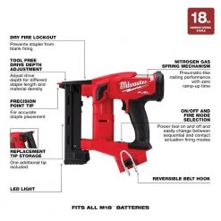 Milwaukee M18 FUEL 18V Lithium-Ion Brushless Cordless 18-Gauge 1/4 in. Narrow Crown Stapler W/ 8.0Ah Battery & Rapid Charger -Air Compressors Shop milwaukee pneumatic staplers 2749 20 48 59 1880 40 1000