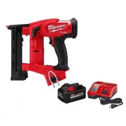 Milwaukee M18 FUEL 18V Lithium-Ion Brushless Cordless 18-Gauge 1/4 in. Narrow Crown Stapler W/ 8.0Ah Battery & Rapid Charger