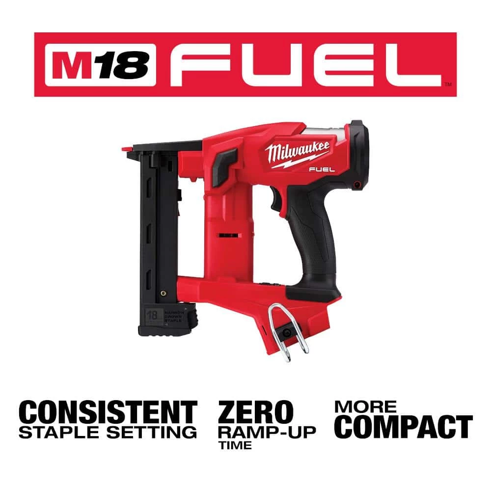 Milwaukee M18 FUEL 1/4 in. 18-Volt 18-Gauge Lithium-Ion Brushless Narrow Crown Stapler and Tinted Performance Safety Glasses 5 Milwaukee M18 FUEL 1/4 in. 18-Volt 18-Gauge Lithium-Ion Brushless Narrow Crown Stapler and Tinted Performance Safety Glasses - Image 5