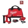 Milwaukee M18 FUEL 18V Lithium-Ion Brushless Cordless 18-Gauge 1/4 in. Narrow Crown Stapler Kit w/ Battery 2Ah, Charger & Bag