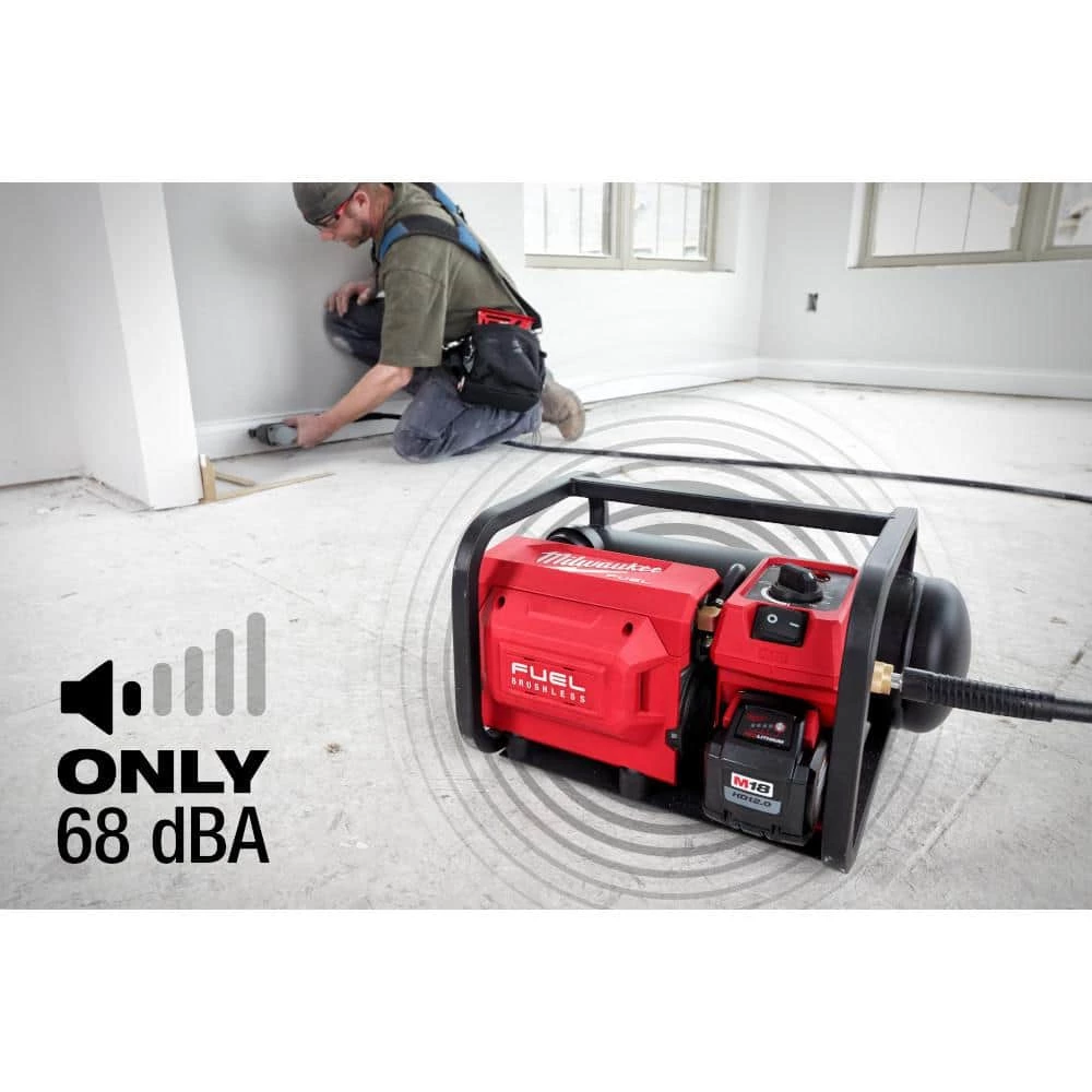 Milwaukee M18 FUEL 18-Volt Lithium-Ion Brushless Cordless 2 Gal. Electric Compact Quiet Compressor (Tool-Only) 8 Milwaukee M18 FUEL 18-Volt Lithium-Ion Brushless Cordless 2 Gal. Electric Compact Quiet Compressor (Tool-Only) - Image 8