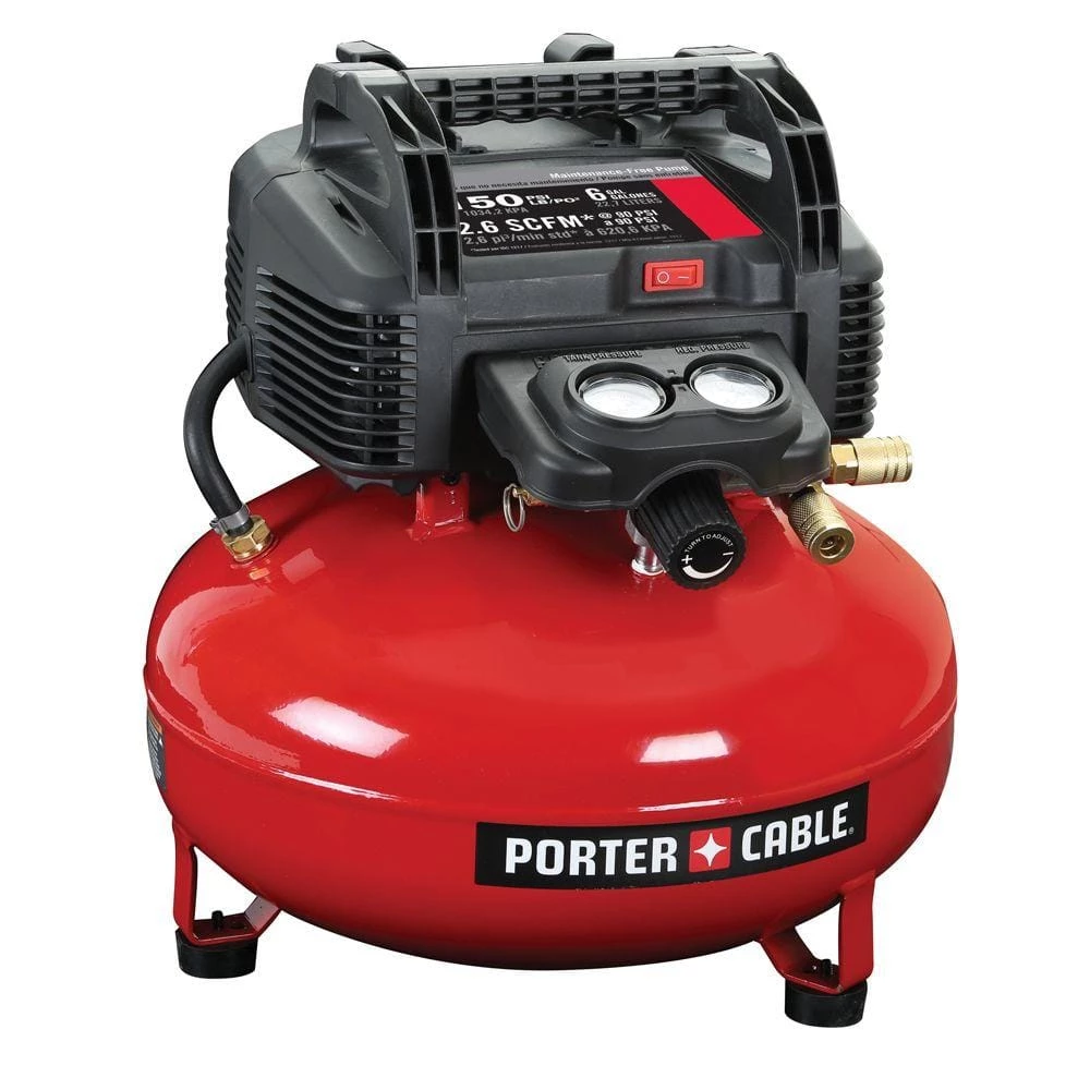 Porter-Cable 6 Gal. 150 PSI Portable Electric Pancake Air Compressor 1 Porter-Cable 6 Gal. 150 PSI Portable Electric Pancake Air Compressor