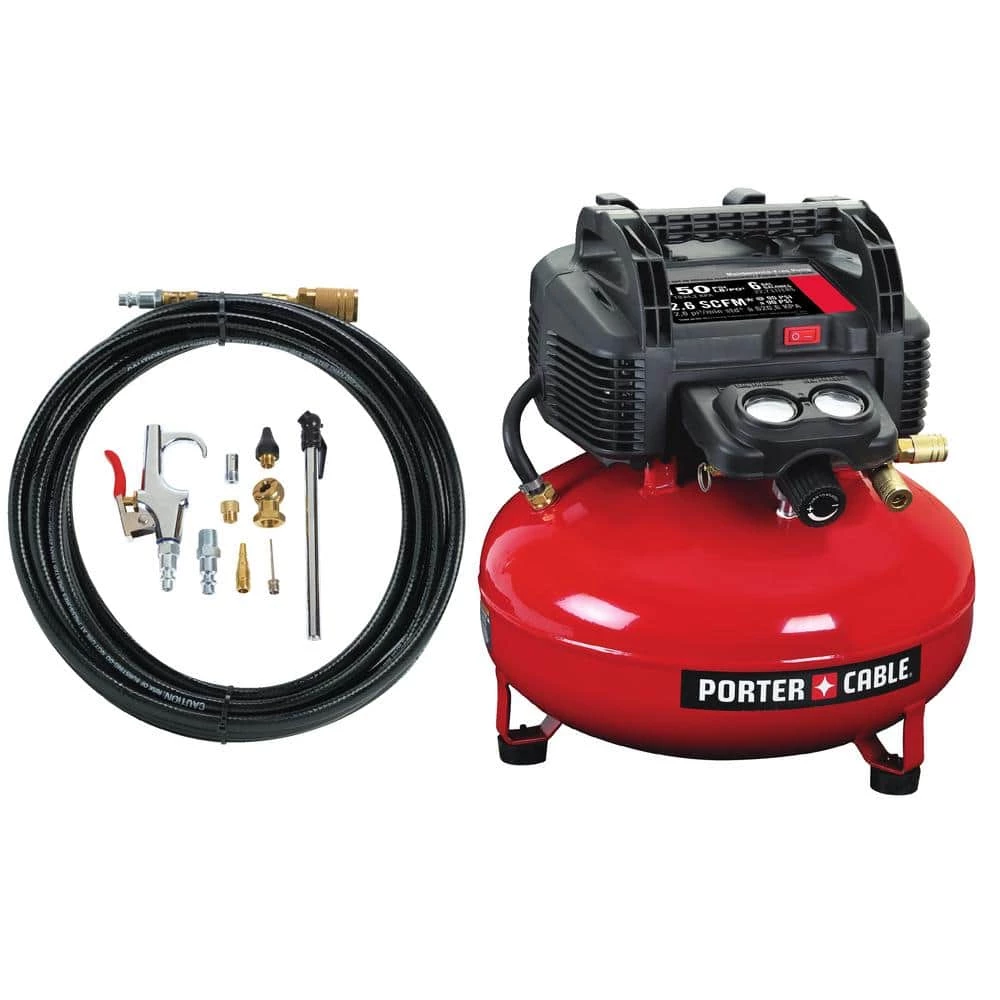 Porter-Cable 6 Gal. 150 PSI Portable Electric Air Compressor Kit 1 Porter-Cable 6 Gal. 150 PSI Portable Electric Air Compressor Kit