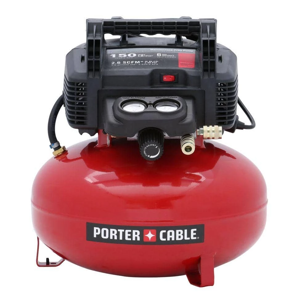 Porter-Cable 6 Gal. 150 PSI Portable Electric Air Compressor Kit 2 Porter-Cable 6 Gal. 150 PSI Portable Electric Air Compressor Kit - Image 2