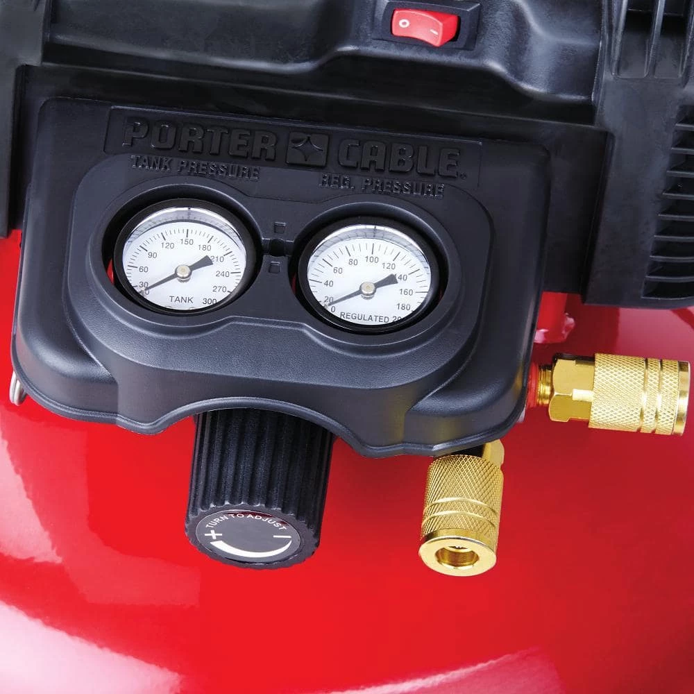 Porter-Cable 6 Gal. 150 PSI Portable Electric Pancake Air Compressor and 2 in. x 18-Gauge Brad Nail (1000 Per Box) 11 Porter-Cable 6 Gal. 150 PSI Portable Electric Pancake Air Compressor and 2 in. x 18-Gauge Brad Nail (1000 Per Box) - Image 11