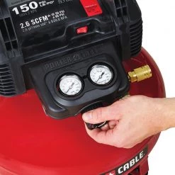 Porter-Cable 6 Gal. 150 PSI Portable Electric Pancake Air Compressor and 2 in. x 18-Gauge Brad Nail (1000 Per Box) 21 Porter-Cable 6 Gal. 150 PSI Portable Electric Pancake Air Compressor and 2 in. x 18-Gauge Brad Nail (1000 Per Box) -Air Compressors Shop porter cable portable air compressors c2002w18200 1 4f 1000