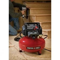 Porter-Cable 6 Gal. 150 PSI Portable Electric Air Compressor, 18-Gauge Brad Nailer and 23-Gauge 1-3/8 in. Pin Nailer -Air Compressors Shop porter cable portable air compressors pcfp12236pin138 76 1000