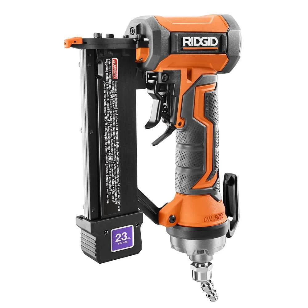 RIDGID Pneumatic 18-Gauge 2-1/8 in. Brad Nailer and 23-Gauge Headless Pin Nailer 8 RIDGID Pneumatic 18-Gauge 2-1/8 in. Brad Nailer and 23-Gauge Headless Pin Nailer - Image 8