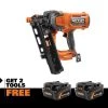RIDGID 18V 21 Degree Framing Nailer & FREE (2) 4.0Ah MO Batteries