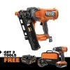 RIDGID 18V 21 Degree Framing Nailer, FREE Drill Driver Kit & 4.0Ah MO Battery