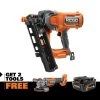 RIDGID 18V 21 Degree Framing Nailer, FREE Angle Grinder & 4.0Ah MO Battery