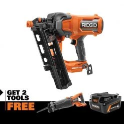 RIDGID 18V 21 Degree Framing Nailer, FREE Reciprocating Saw & 4.0Ah MO Battery