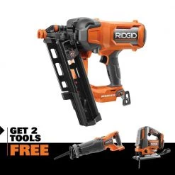 RIDGID 18V 21 Degree Framing Nailer, FREE Reciprocating Saw & Jig-Saw