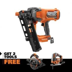 RIDGID 18V 21 Degree Framing Nailer, FREE Circular Saw & Jig-Saw