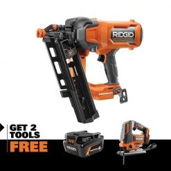 RIDGID 18V 21 Degree Framing Nailer, FREE Jig-Saw & 4.0Ah MO Battery