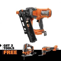 RIDGID 18V 21 Degree Framing Nailer, FREE Jig-Saw & Multi-Tool