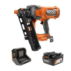 RIDGID 18V Brushless Cordless 21° 3-1/2 in. Framing Nailer Kit with 4.0 Ah Battery and Charger
