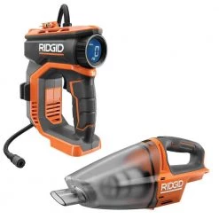 RIDGID 18V Cordless Digital Inflator with Cordless Hand Vacuum (Tools Only)