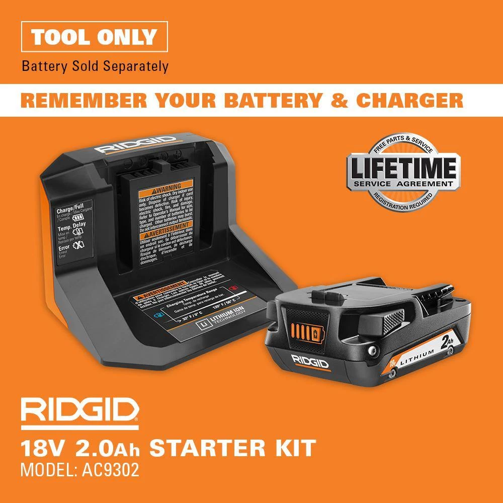RIDGID 18V Cordless 2-Tool Combo Kit with Digital Inflator and Torch Light (Tools Only) 11 RIDGID 18V Cordless 2-Tool Combo Kit with Digital Inflator and Torch Light (Tools Only) - Image 11