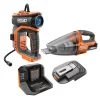 RIDGID 18V Cordless High Pressure Inflator Kit with Hand Vacuum and Portable Power Source (Tools Only)