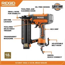 RIDGID 6 Gal. Portable Electric Pancake Air Compressor w/ 18GA Brad Nailer, 16GA Straight Finish Nailer, & 18GA Finish Stapler -Air Compressors Shop ridgid portable air compressors r69603fk 1d 1000