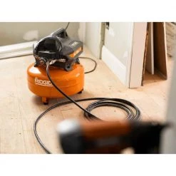 RIDGID 6 Gal. Portable Electric Pancake Air Compressor w/ 18GA Brad Nailer, 16GA Straight Finish Nailer, & 18GA Finish Stapler -Air Compressors Shop ridgid portable air compressors r69603fk c3 1000