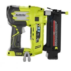 RYOBI ONE+ 18V Cordless 18-Gauge AirStrike Brad Nailer with Compression Drive 3/8 in. Crown Stapler (Tools Only) -Air Compressors Shop ryobi brad nailers p320 p317 1d 1000