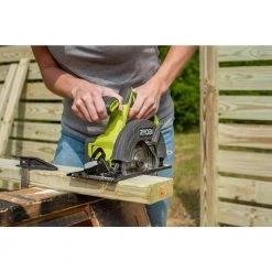 RYOBI ONE+ 18V Cordless 2-Tool Combo Kit with 18-Gauge Brad Nailer and Circular Saw (Tools Only) -Air Compressors Shop ryobi brad nailers p320 pcl500b 1d 1000