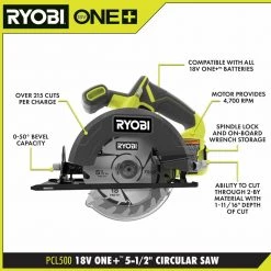 RYOBI ONE+ 18V Cordless 2-Tool Combo Kit with 18-Gauge Brad Nailer and Circular Saw (Tools Only) -Air Compressors Shop ryobi brad nailers p320 pcl500b 40 1000