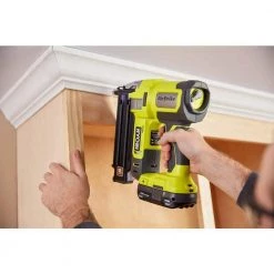 RYOBI ONE+ 18V 18-Gauge Cordless AirStrike Brad Nailer with Compact Fixed Base Router (Tools Only) -Air Compressors Shop ryobi brad nailers p321 pcl424b 77 1000