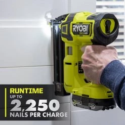 RYOBI ONE+ HP 18V 18-Gauge Brushless Cordless AirStrike Brad Nailer with ONE+ HP Brushless Multi-Tool (Tools Only) -Air Compressors Shop ryobi brad nailers p322 pblmt50b 1d 1000