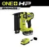 RYOBI ONE+ HP 18V 18-Gauge Brushless Cordless AirStrike Brad Nailer with 4.0 Ah HIGH PERFORMANCE Battery and Charger