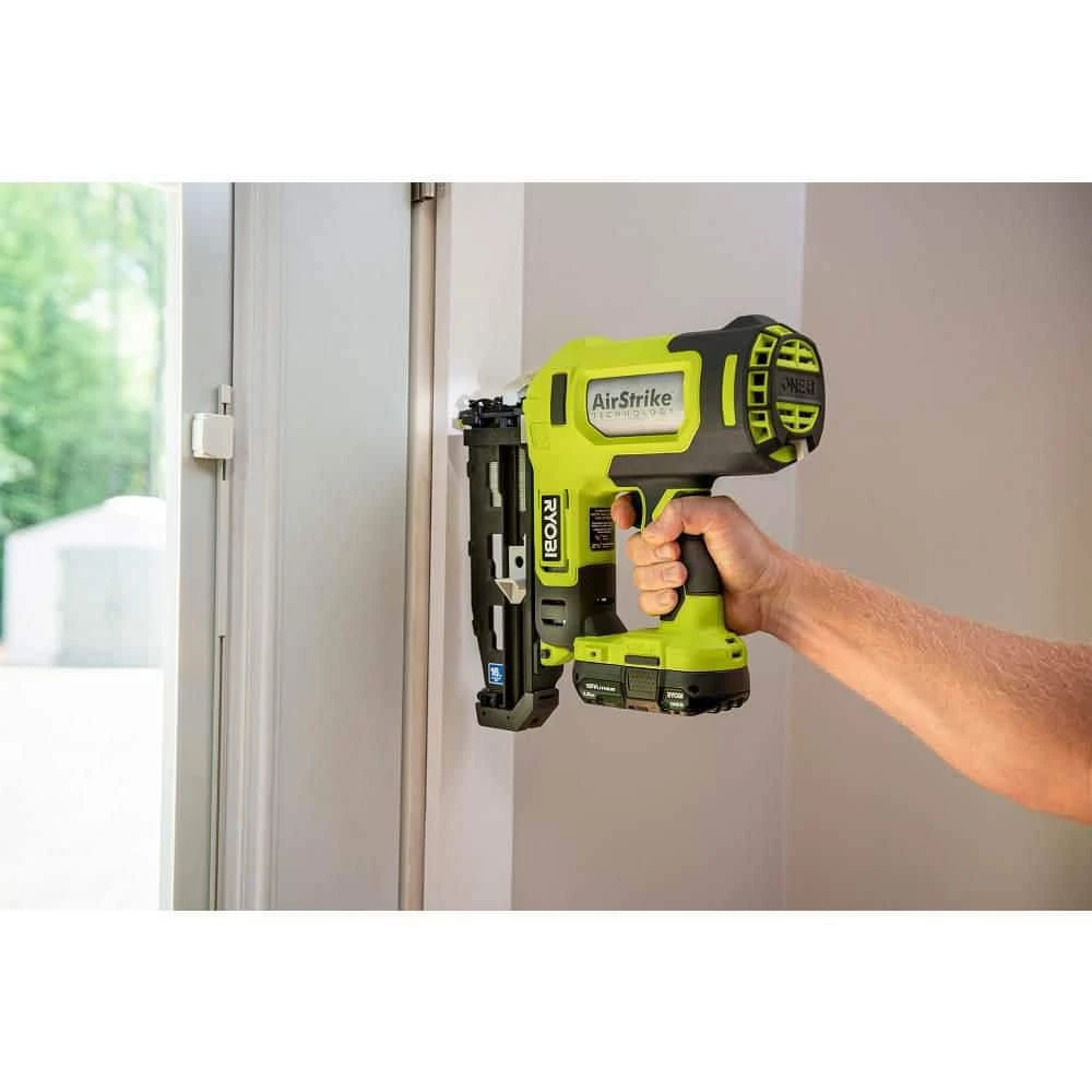 RYOBI ONE+ 18V Cordless 18-Gauge AirStrike Brad Nailer Kit with 16-Gauge AirStrike Finish Nailer, 1.5 Ah Battery, and Charger 10 RYOBI ONE+ 18V Cordless 18-Gauge AirStrike Brad Nailer Kit with 16-Gauge AirStrike Finish Nailer, 1.5 Ah Battery, and Charger - Image 10