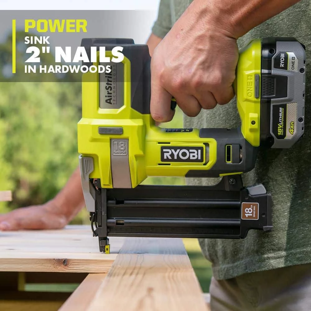 RYOBI ONE+ 18V Cordless 18-Gauge AirStrike Brad Nailer Kit with 16-Gauge AirStrike Finish Nailer, 1.5 Ah Battery, and Charger 6 RYOBI ONE+ 18V Cordless 18-Gauge AirStrike Brad Nailer Kit with 16-Gauge AirStrike Finish Nailer, 1.5 Ah Battery, and Charger - Image 6