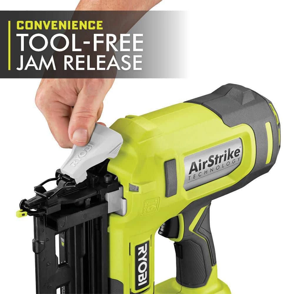 RYOBI ONE+ 18V Cordless 18-Gauge AirStrike Brad Nailer Kit with 16-Gauge AirStrike Finish Nailer, 1.5 Ah Battery, and Charger 7 RYOBI ONE+ 18V Cordless 18-Gauge AirStrike Brad Nailer Kit with 16-Gauge AirStrike Finish Nailer, 1.5 Ah Battery, and Charger - Image 7