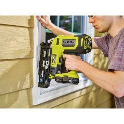 RYOBI ONE+ 18V 16-Gauge Cordless AirStrike Finish Nailer with 1.5 Ah Battery and Charger -Air Compressors Shop ryobi finishing nailers p326kn 1f 1000