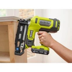RYOBI ONE+ 18V 16-Gauge Cordless AirStrike Finish Nailer with 1.5 Ah Battery and Charger -Air Compressors Shop ryobi finishing nailers p326kn c3 1000