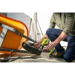 RYOBI ONE+ 18V Cordless High Pressure Inflator with Digital Gauge with HIGH PERFORMANCE 4.0 Ah Battery and Charger Kit -Air Compressors Shop ryobi inflators p737d psk004 4f 1000