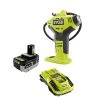 RYOBI ONE+ 18V Cordless High Pressure Inflator with Digital Gauge with HIGH PERFORMANCE 4.0 Ah Battery and Charger Kit