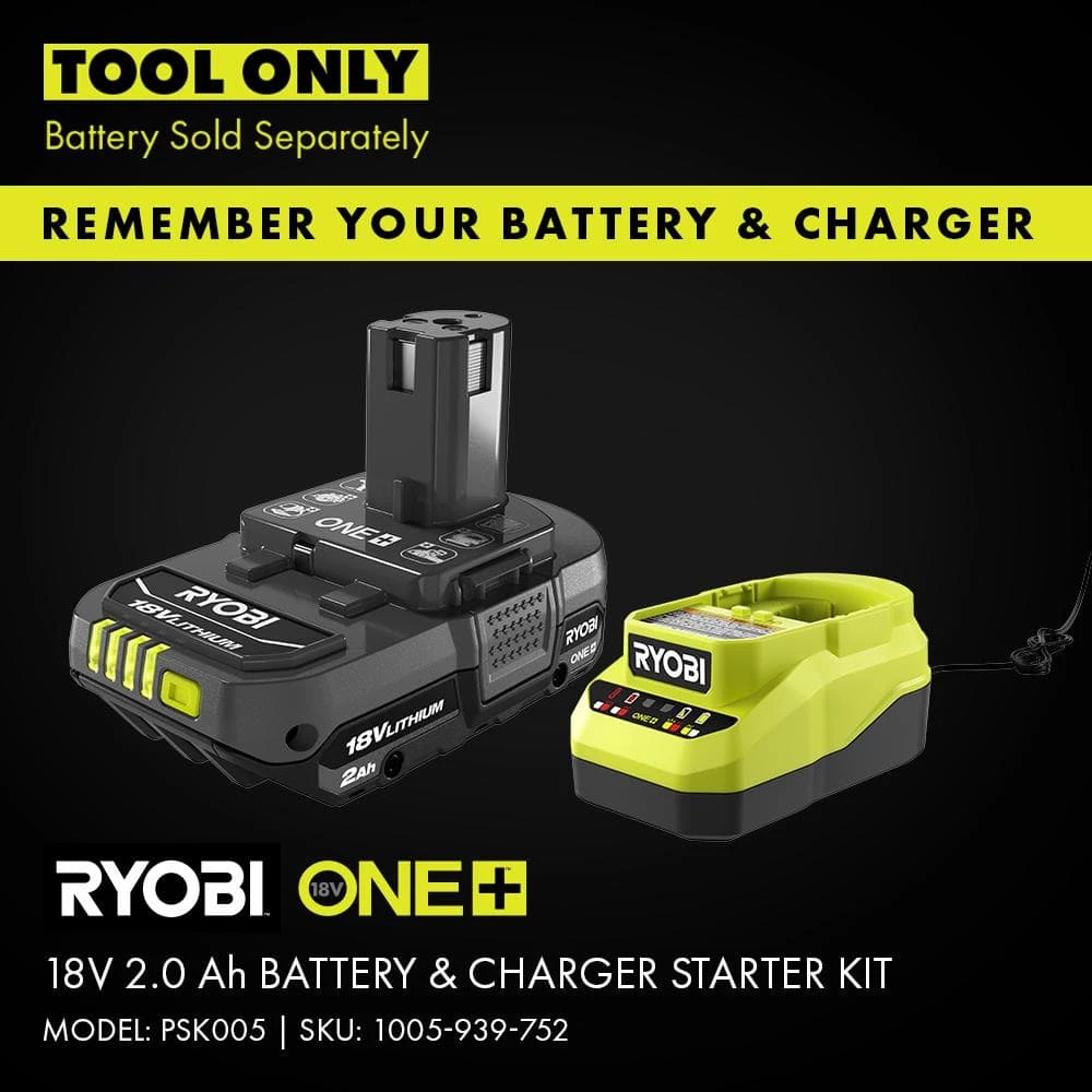 RYOBI ONE+ 18V Cordless 2-Tool Combo Kit with Dual Function Inflator and LED Light (Tools Only) 9 RYOBI ONE+ 18V Cordless 2-Tool Combo Kit with Dual Function Inflator and LED Light (Tools Only) - Image 9