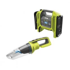 RYOBI ONE+ 18V Cordless Dual Function Inflator/Deflator with Cordless Wet/Dry Hand Vacuum (Tools Only)