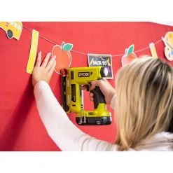 RYOBI ONE+ 18V Cordless Compression Drive 3/8 in. Crown Stapler with (2) 2.0 Ah Batteries and Charger -Air Compressors Shop ryobi pneumatic staplers p317 pcl202kn 1d 1000