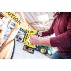 RYOBI ONE+ 18V Cordless Compression Drive 3/8 in. Crown Stapler with (2) 2.0 Ah Batteries and Charger -Air Compressors Shop ryobi pneumatic staplers p317 pcl202kn 1f 1000