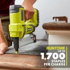 RYOBI ONE+ 18V 18-Gauge Cordless AirStrike Narrow Crown Stapler (Tool Only) -Air Compressors Shop ryobi pneumatic staplers p361 1d 1000