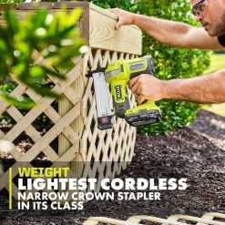 RYOBI ONE+ 18V 18-Gauge Cordless AirStrike Narrow Crown Stapler (Tool Only) -Air Compressors Shop ryobi pneumatic staplers p361 66 1000