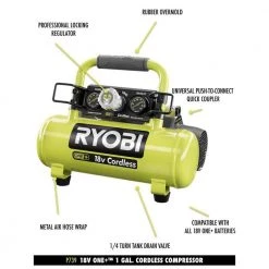 RYOBI ONE+ 18V Cordless 1 Gal. Portable Air Compressor (Tool Only) -Air Compressors Shop ryobi portable air compressors p739 40 1000
