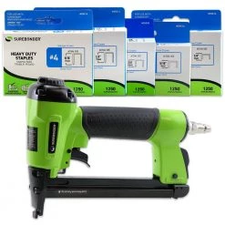 Air Compressors Shop 25 Surebonder Pneumatic-7 Piece-Heavy Duty Standard Staple Gun/Staple Kit-1/4 in.,5/16 in.,3/8 in.,1/2 in. and 9/16 in. Staples Incl.